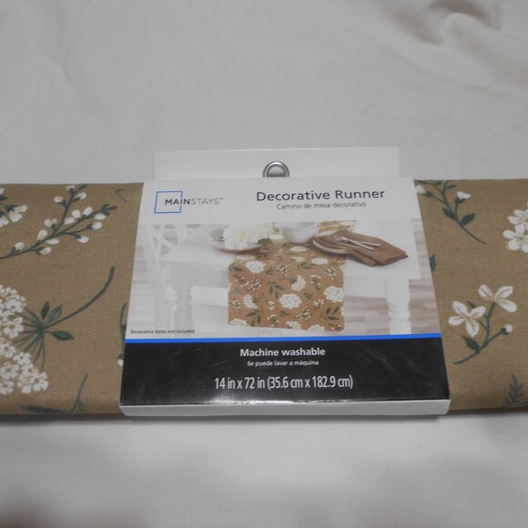 BRAND NEW BEAUTIFUL MAINSTAYS DECORATIVE LINEN TABLE RUNNER 14X72" 🌼 - Picture 7 of 9